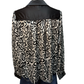 Contrast Pattern Long Sleeve Blouse Black