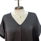 Solid V Neck Top Black