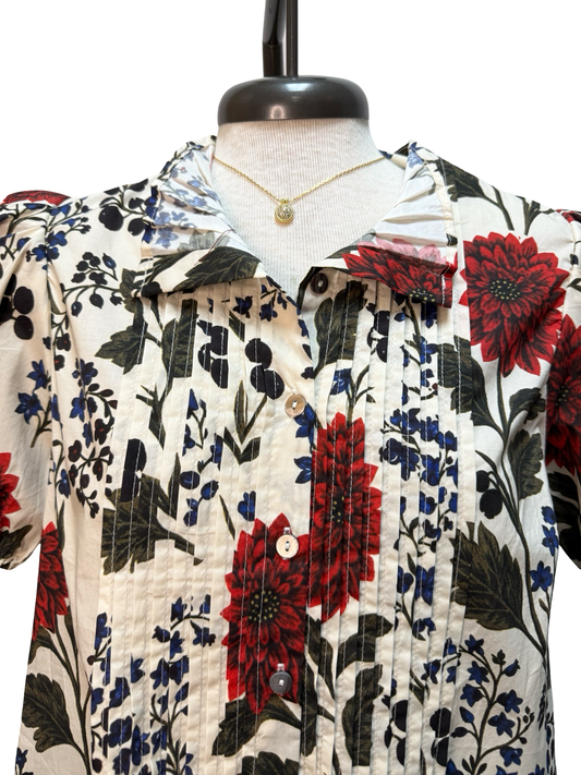 Fall Floral Puff Sleeve Top