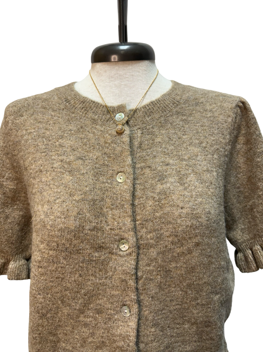 Ruffle Trim Short Sleeve Cardigan Coco