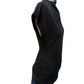Mock Neck Dolman Short Sleeve Top Black