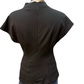 Mock Neck Dolman Short Sleeve Top Black