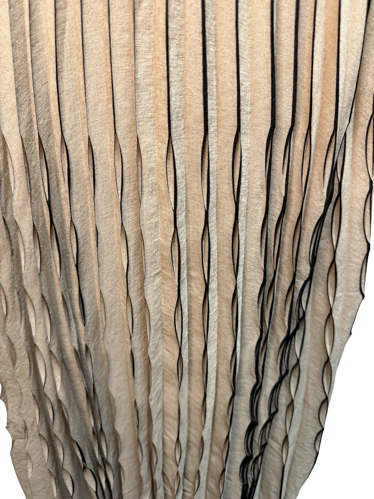 Pleated Midi Skirt Taupe Black