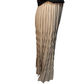 Pleated Midi Skirt Taupe Black