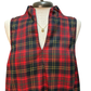 Plaid Notched Neck Sleeveless Dress Black & Red