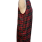 Plaid Notched Neck Sleeveless Dress Black & Red