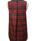 Plaid Notched Neck Sleeveless Dress Black & Red