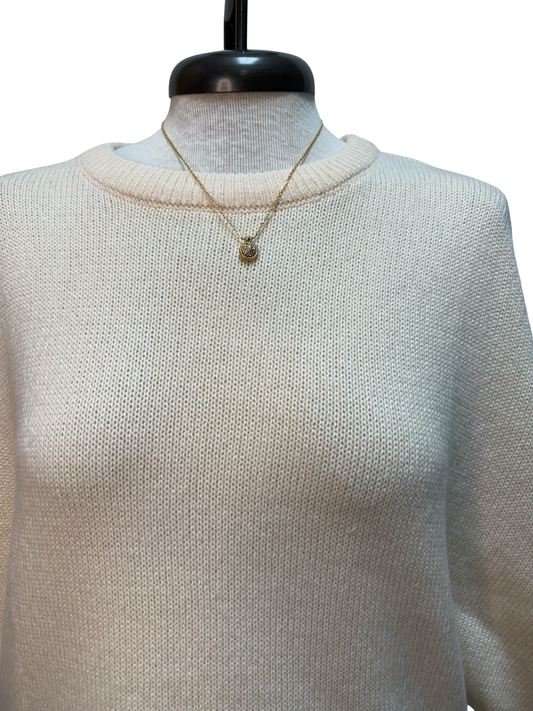 Oversized Short Sleeve Poncho Sweater Cream