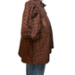 Eyelet Detail Crochet Trim Top Brown