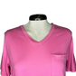 Highlands V Neck Pocket Tee Pink
