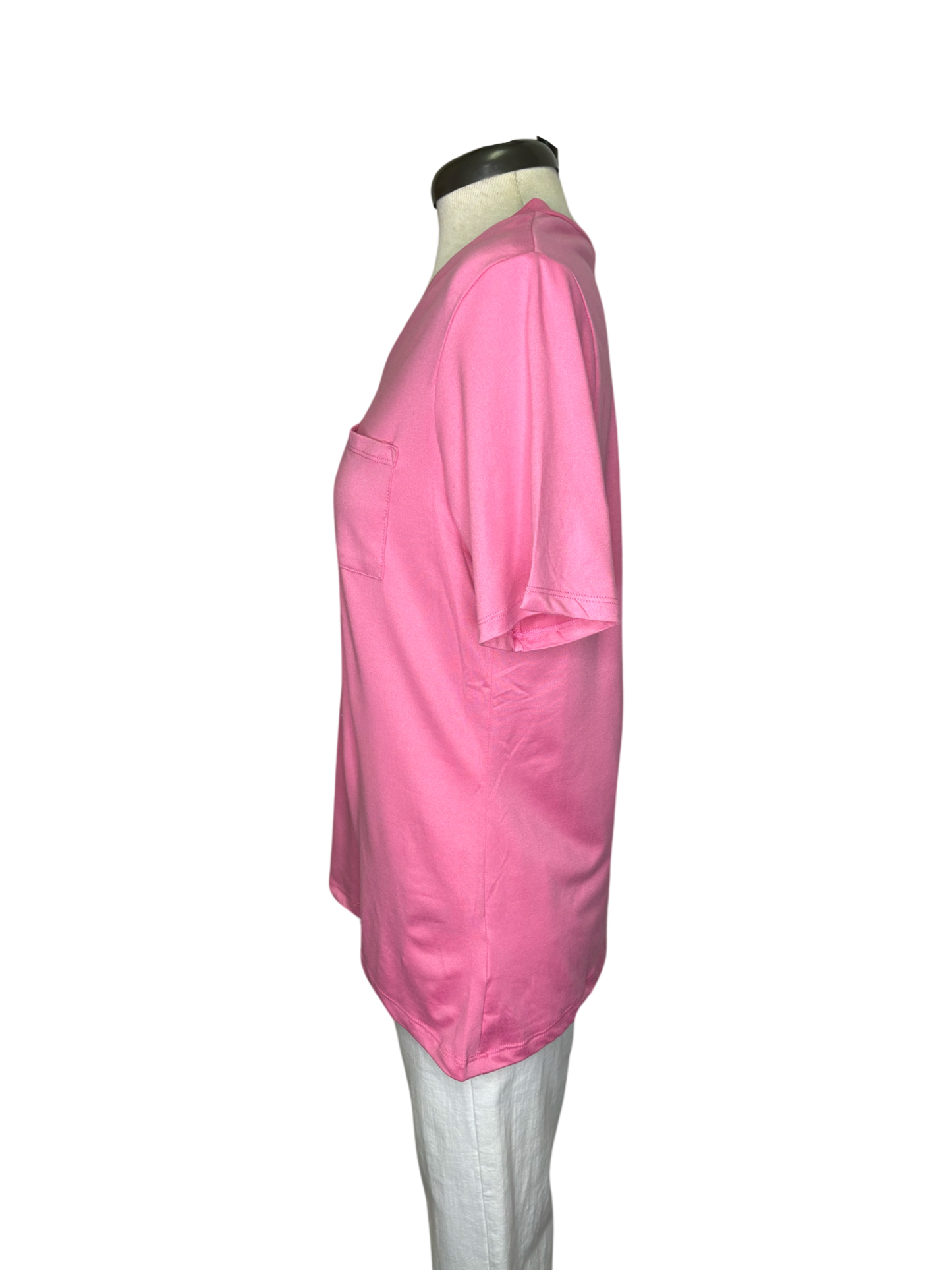 Highlands V Neck Pocket Tee Pink