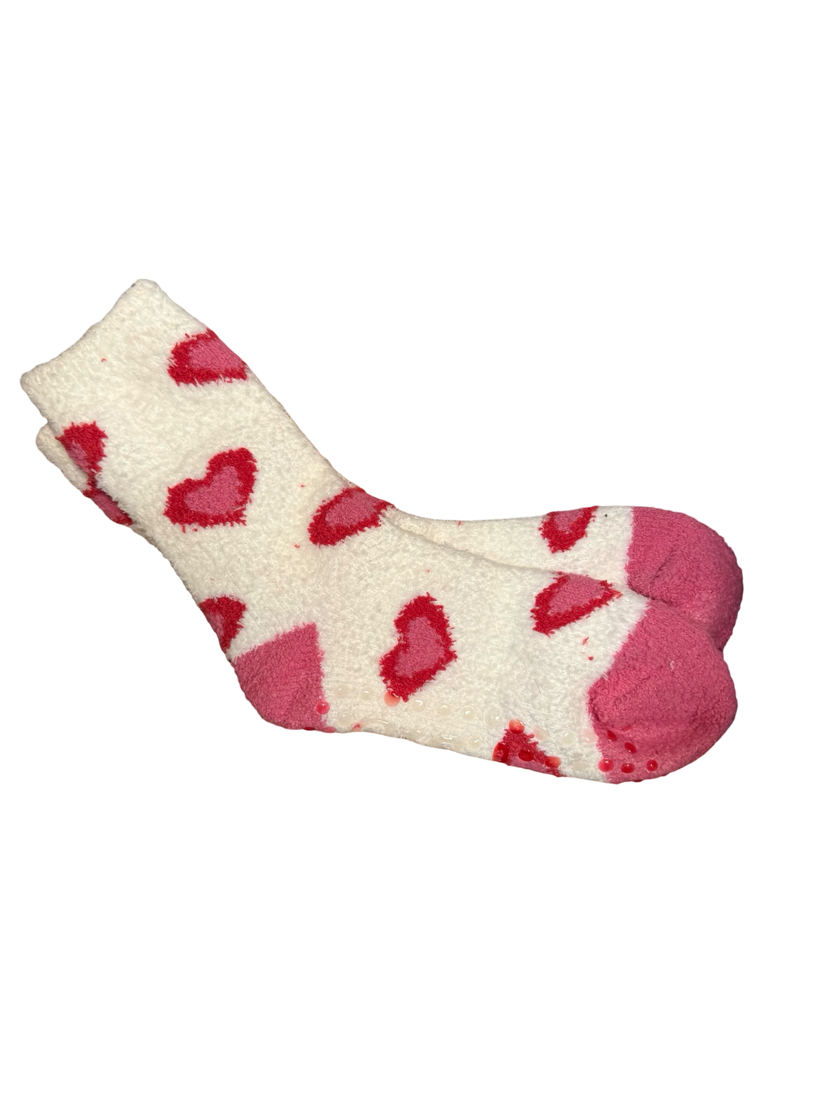 Heart Cozy Crew Socks with Grippers