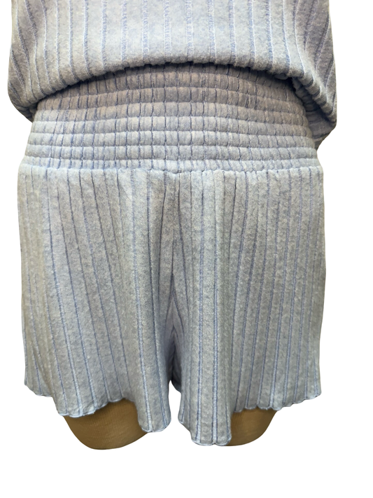 Dawn Smocked Silky Rib Short Crystal Blue