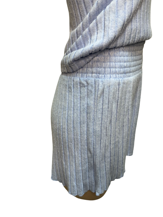 Dawn Smocked Silky Rib Short Crystal Blue