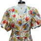 Floral Puff Sleeve Midi Dress Vanilla Mix