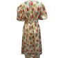 Floral Puff Sleeve Midi Dress Vanilla Mix