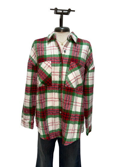 Plaid Shacket Red/Green