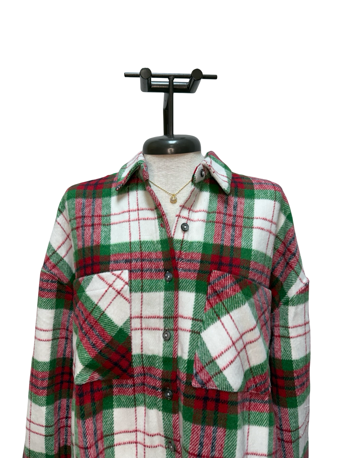 Plaid Shacket Red/Green