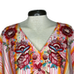 Stripe Floral Embroidered Top