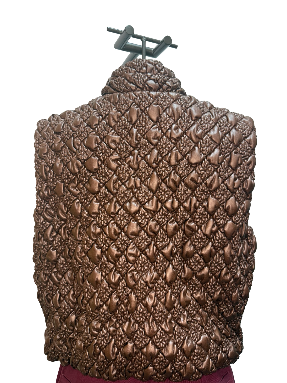 Cropped Quilted Vest Brown