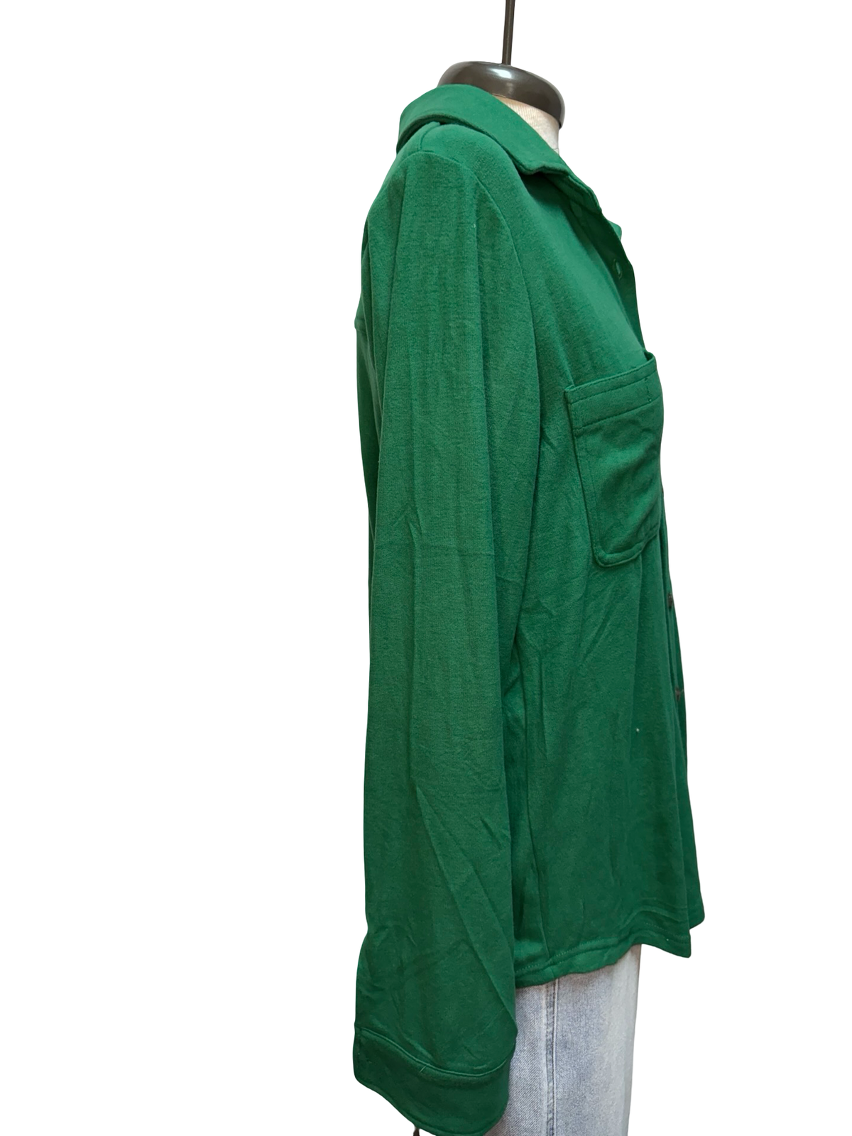 Super Soft Button Up Green