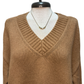 Cloud Spun V Neck Sweater Golden Caramel