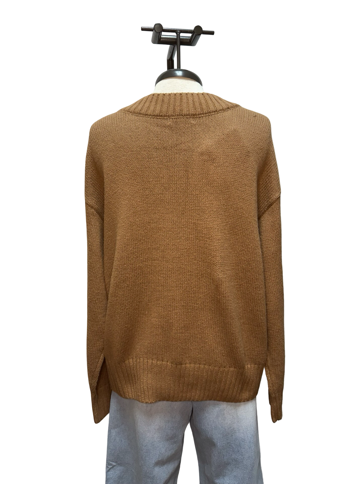 Cloud Spun V Neck Sweater Golden Caramel