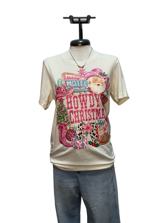 Howdy Christmas Rhinestone Graphic Tee