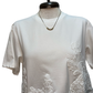 Round Neck Lace Hem Detail Top White
