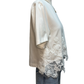 Round Neck Lace Hem Detail Top White