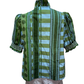 Print Short Sleeve Ruffle Neck Top Olive