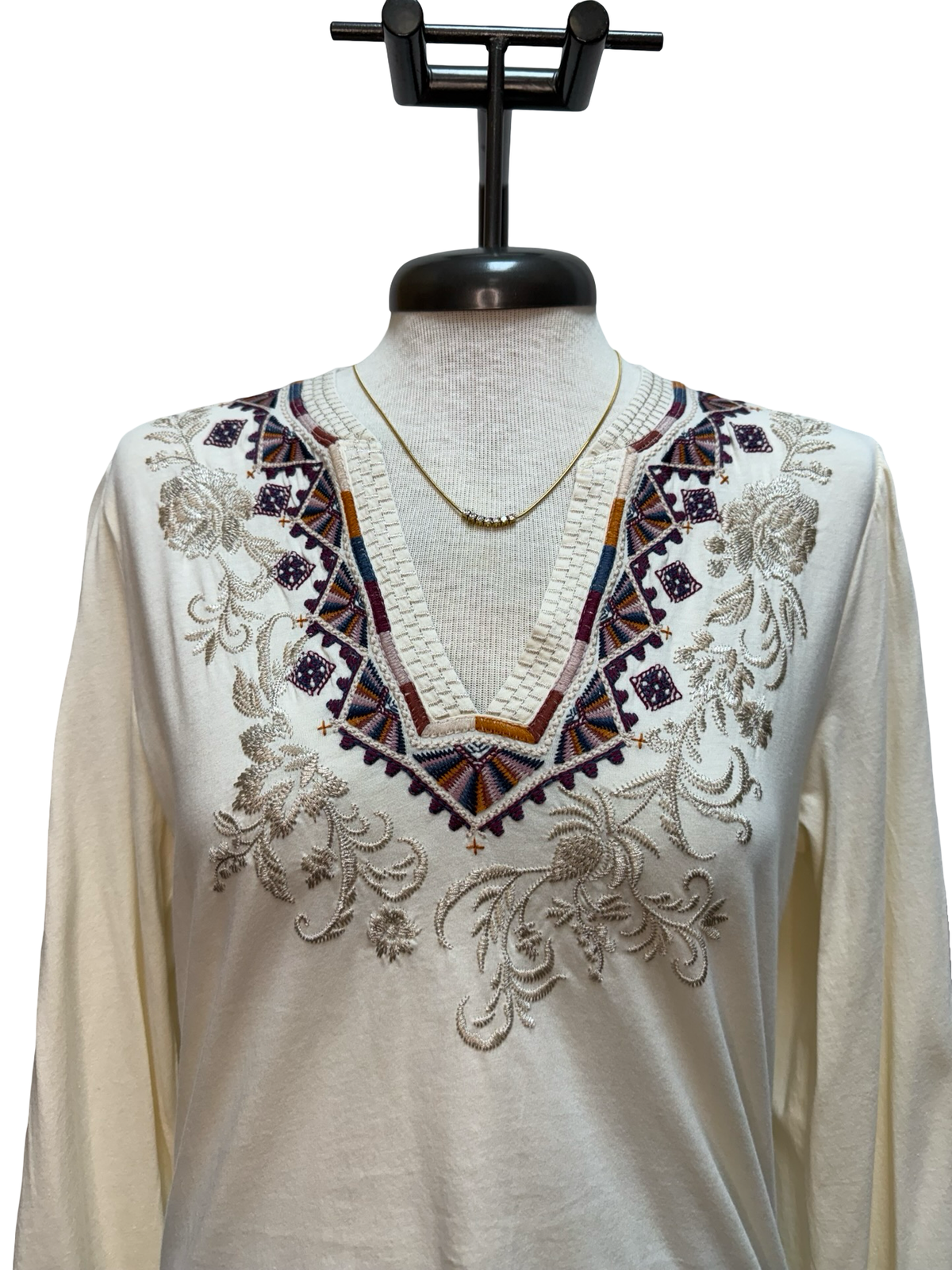 Amyle Henley Bishop Sleeve Tee Artic Wolf