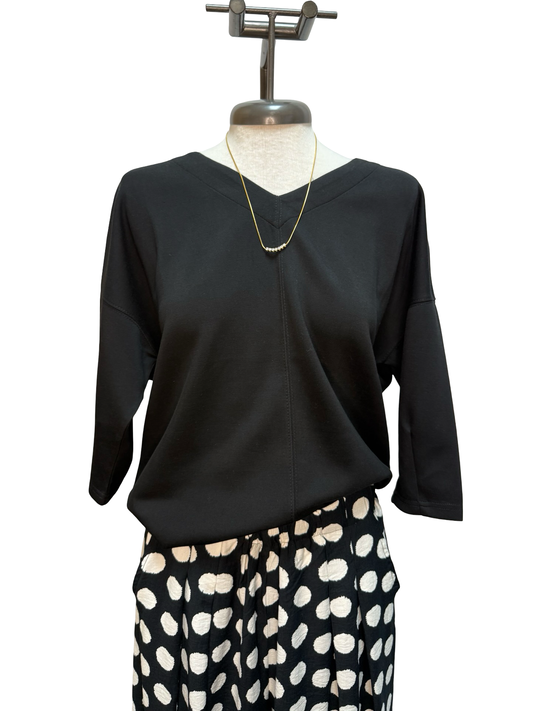 Drop Shoulder Top Black