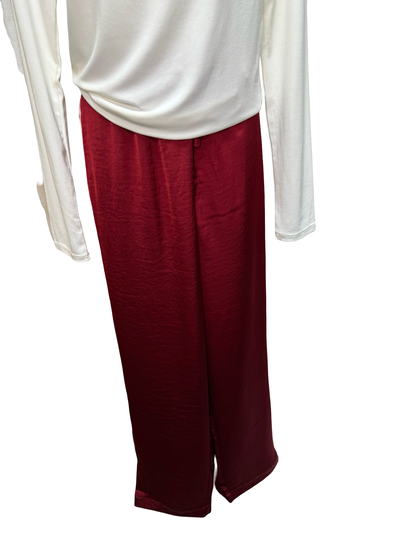 In Stride Satin Track Pant Red Dahlia