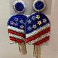 Patriotic Popsicle Beaded Earrings