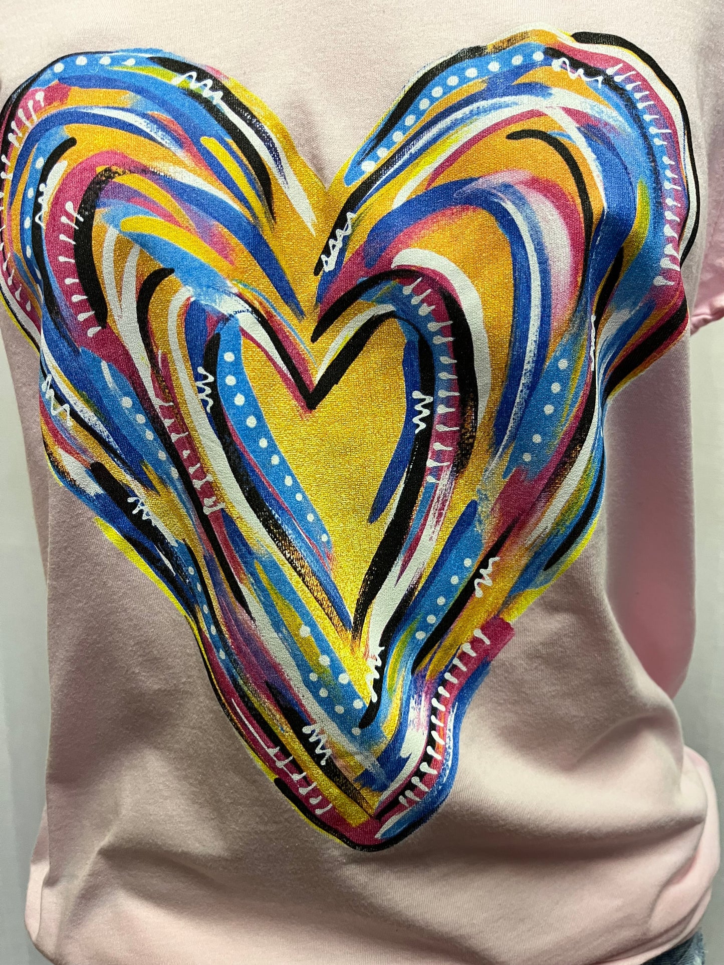 Painted Heart Pink Tee