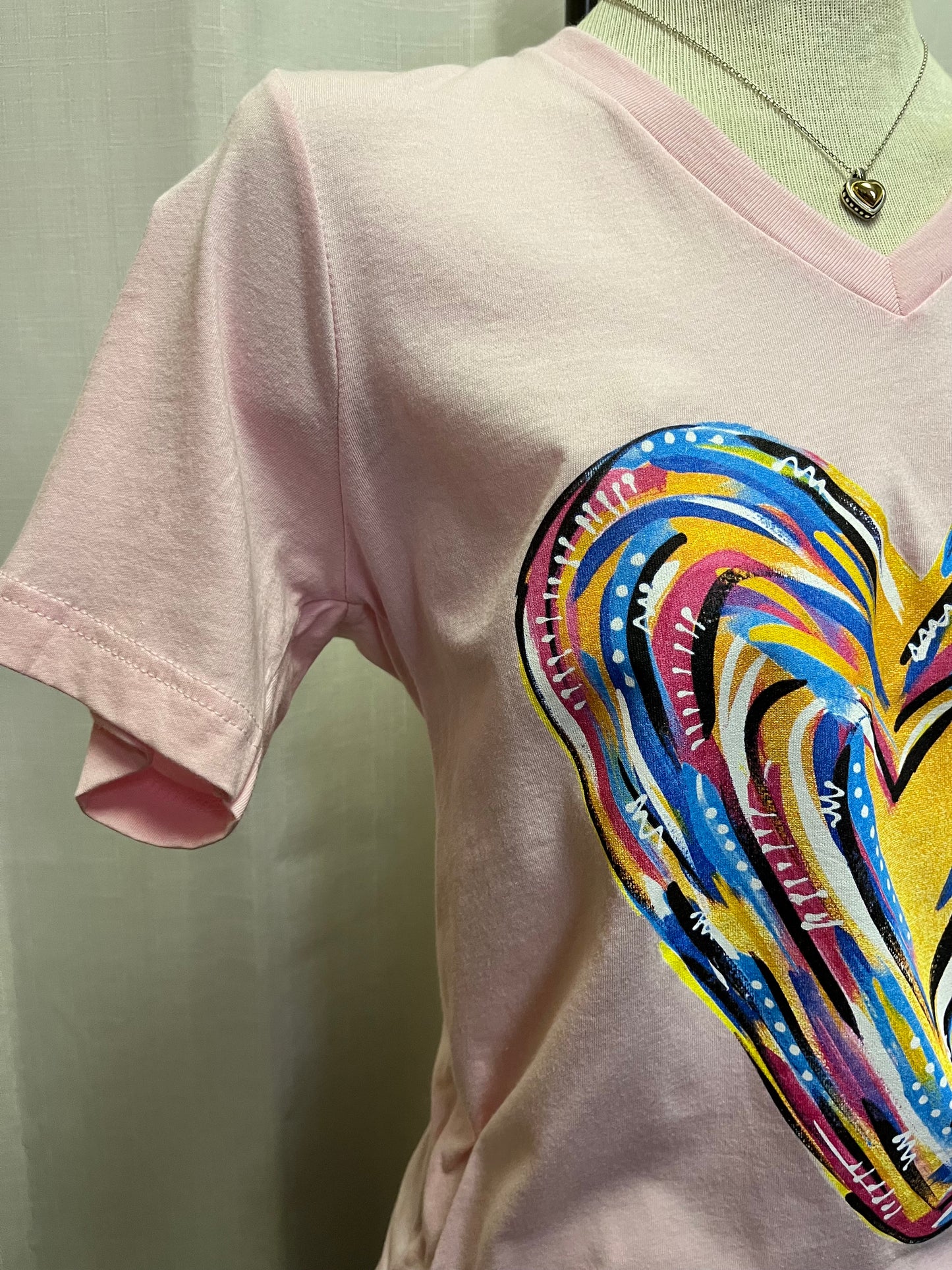 Painted Heart Pink Tee