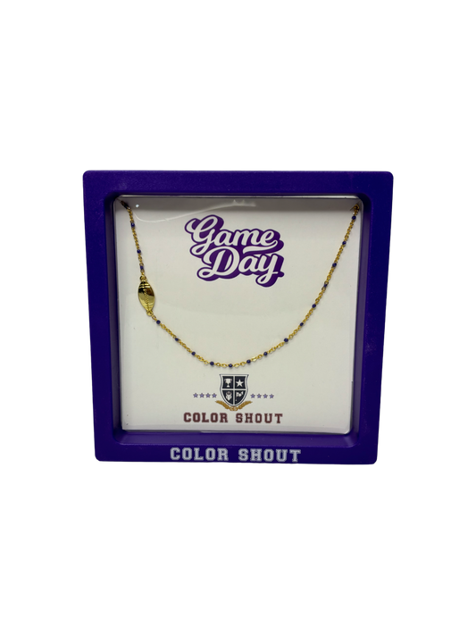 Panther Side Set Football Necklace