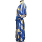 Blue Deco Flared Midi Dress