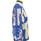 Blue Deco Trimmed Peasant Top