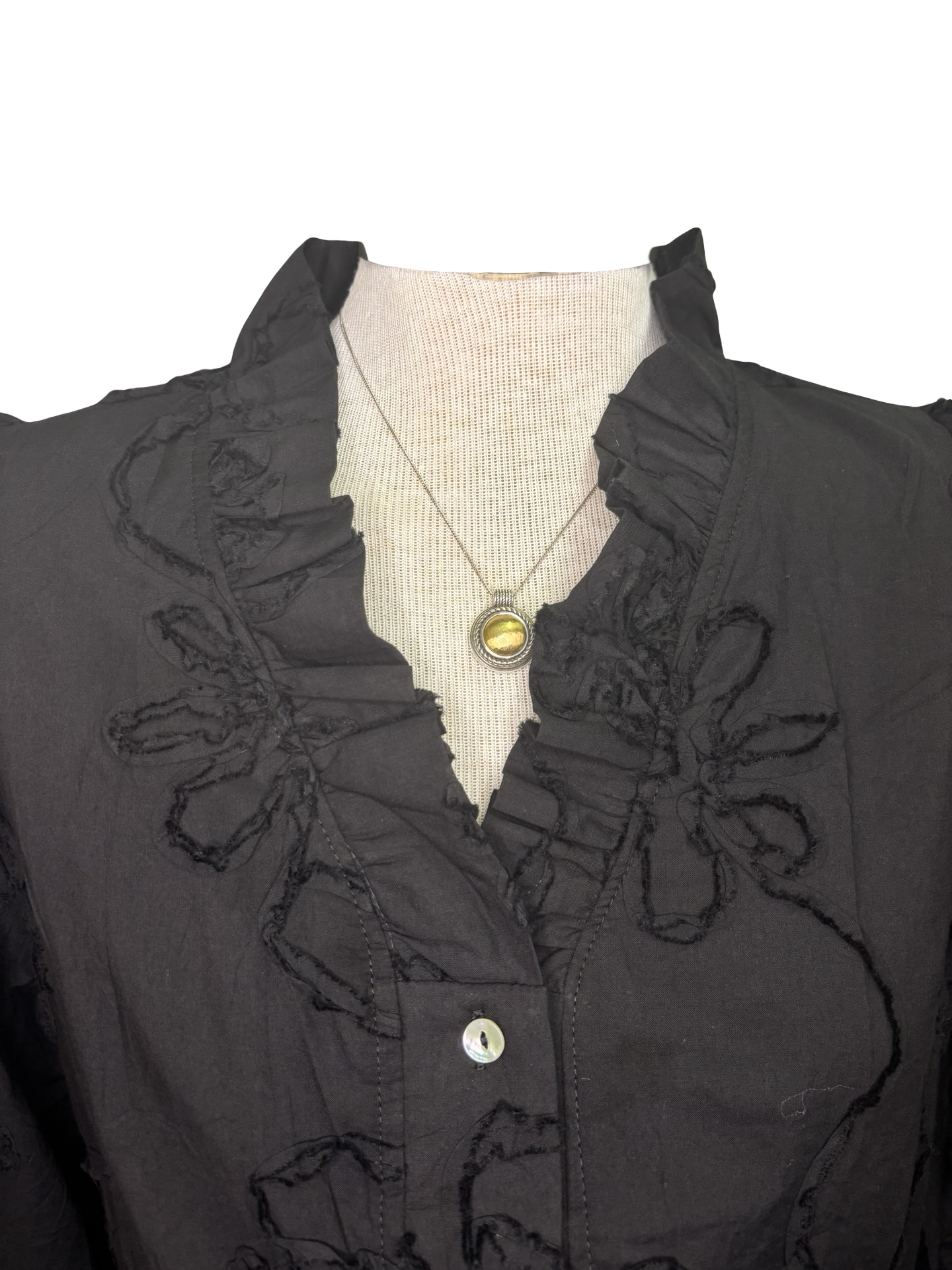 Floral 3D Top Black