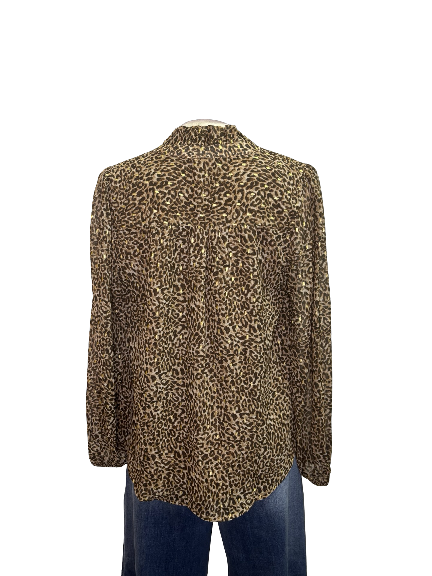 Long Puff Sleeve Leopard Top
