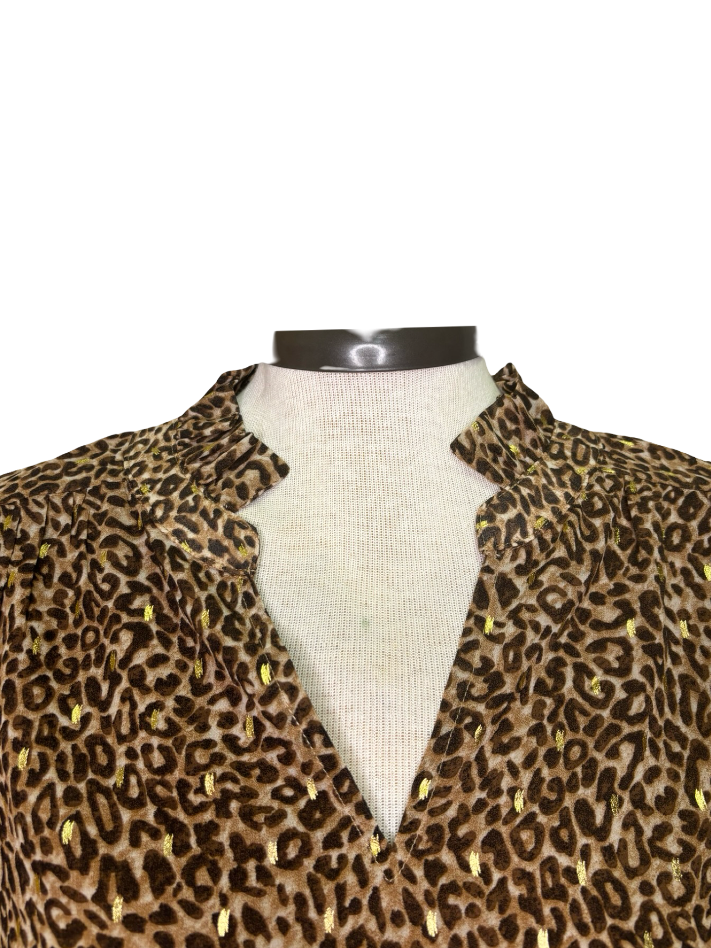 Long Puff Sleeve Leopard Top