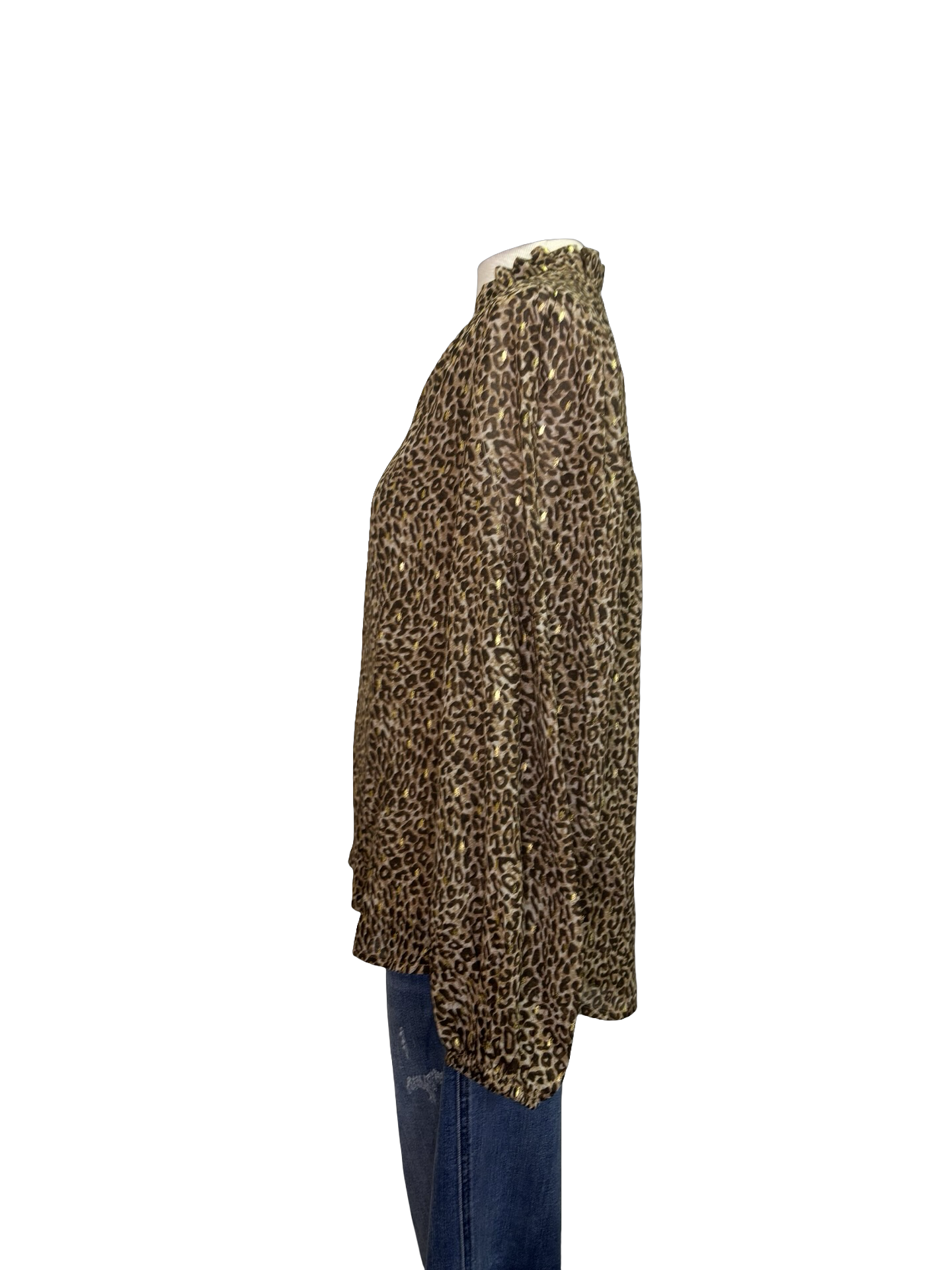 Long Puff Sleeve Leopard Top