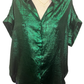 Metallic Green Button Up Top