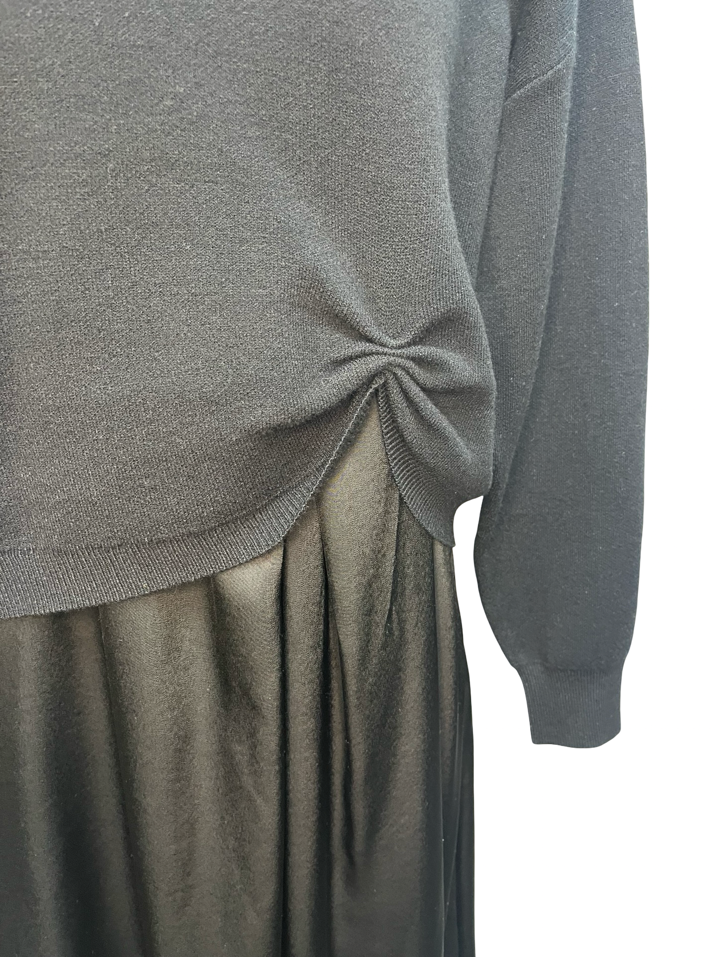 Midi Front Pleat Detail Tank Dress with Sweater