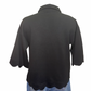 Scallop Edge V Neck Top Black