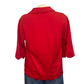 Scallop Edge V Neck Top Red