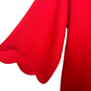 Scallop Edge V Neck Top Red