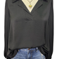 Textura V Neck Blouse Black